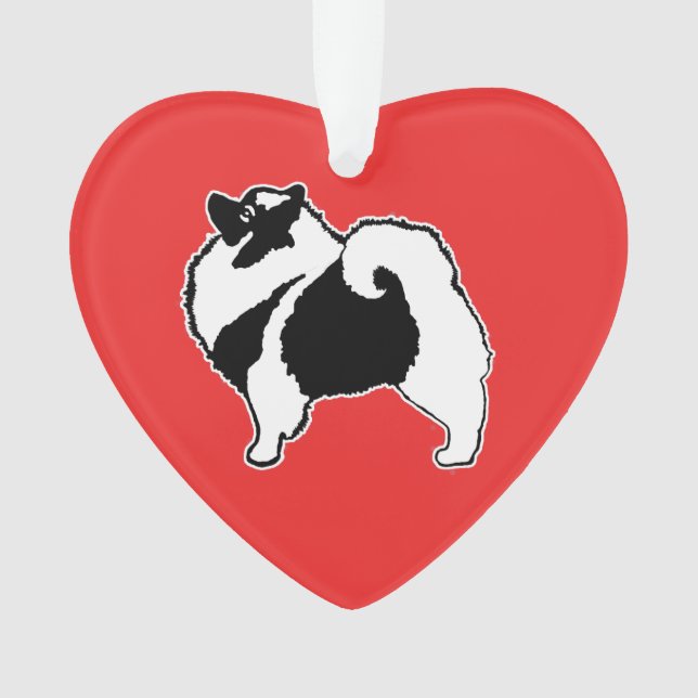 Ornamento Gráficos Keeshond - Arte de Cachorro Original (Frente)