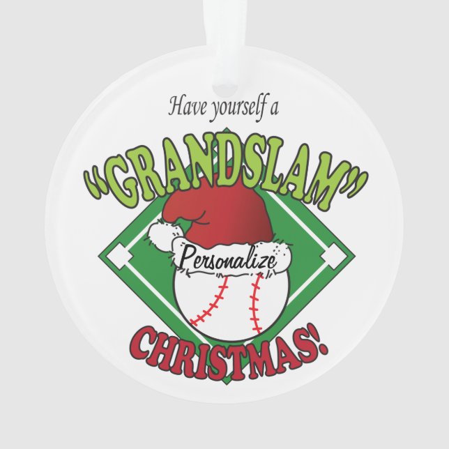 Ornamento Grand Slam ⚾ Beisebol Natal (Verso)
