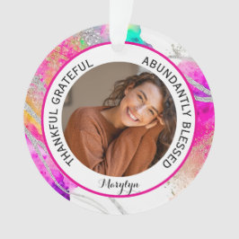 Ornamento Grata e Agradável Foto de citação Abençoada Rainbo