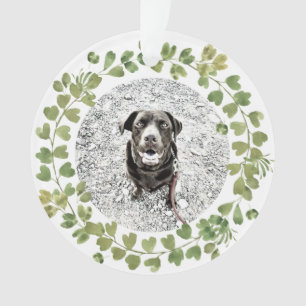 Ornamento Greenery Wreath Pet Photo Name Year Memorial
