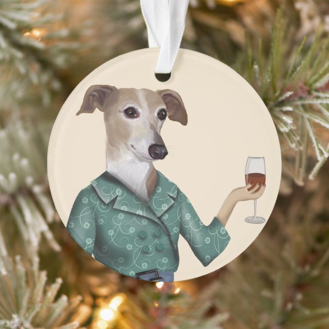Ornamento Greyhound Wine Snob (Árvore)