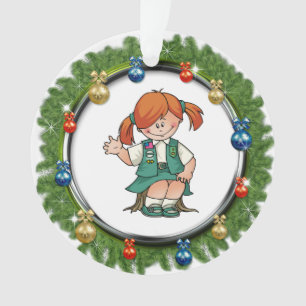 Ornamento Grinalda vermelha júnior do pinho do cabelo com