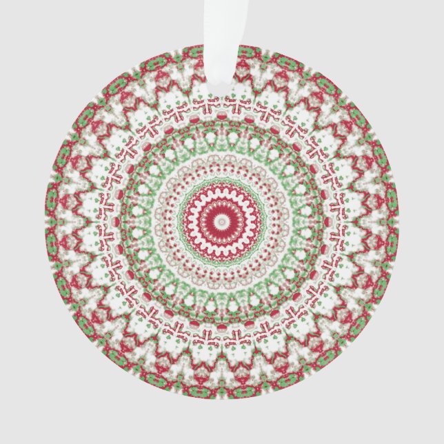 Ornamento Groovy Funky Tie Dye Natal Boho Hippie Mandala (Frente)