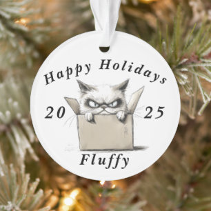 Ornamento Grumpy Cat sarcasmo Feliz Natal