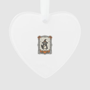 Ornamento Guaxinim de Halloween Bruxa Abóbora Vintage Fofo_1