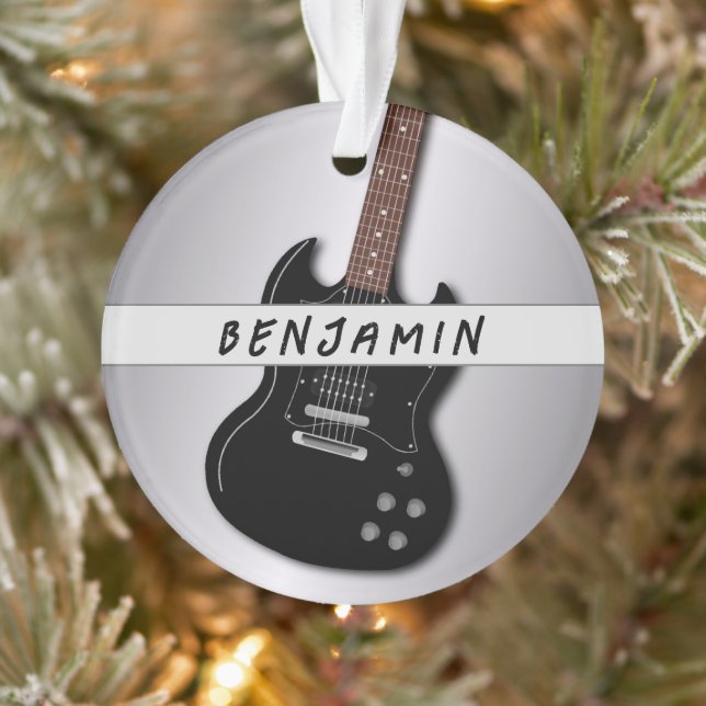 Ornamento Guitar Teen Boy Silver Black - Natal Assustado (Árvore)