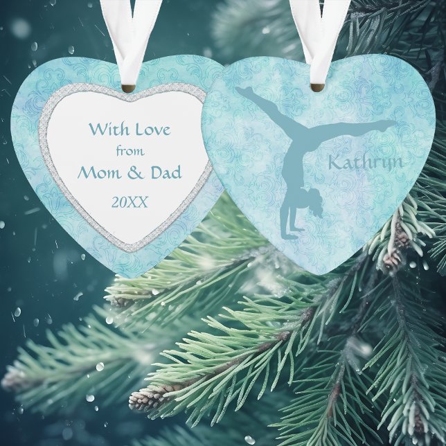 Ornamento Gymnast Aqua no padrão do Teal (Criador carregado)