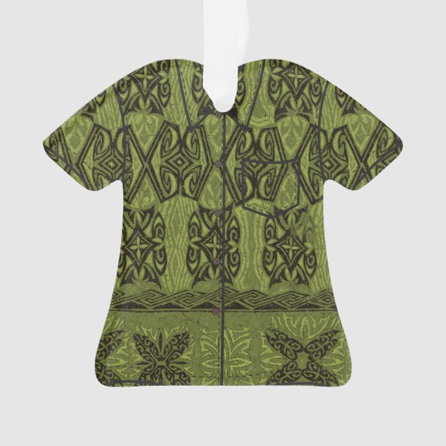 Ornamento Haena Beach Hawaitive Primitive Tapa Aloha Camisa (Frente)