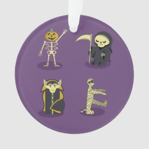 Ornamento Halloween Skeleton Dracula Mummy Grim Reaper