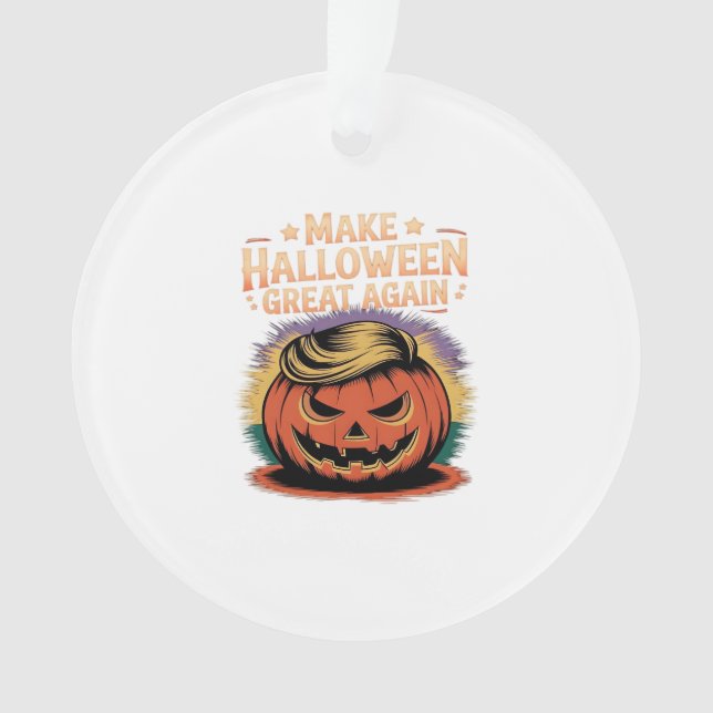 Ornamento Halloween Trumpkin Design (Frente)