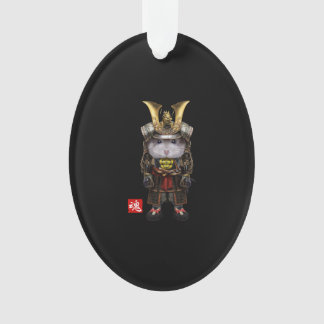 Ornamento Hamster Cinza anão no Samurai Japonês Cheio