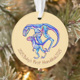Ornamento Hanukkah 2025 Unisex Velociraptor do Bebê