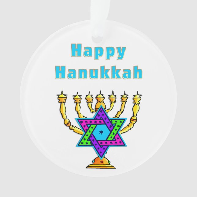 Ornamento Hanukkah feliz (Frente)