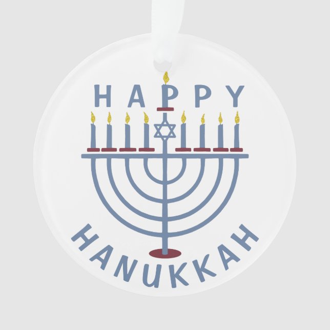 Ornamento Hanukkah feliz Menorah (Frente)