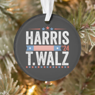 Ornamento Harris Walz 2024 Eleição Kamala Tim Waltz