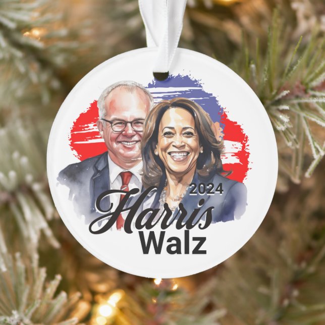 Ornamento Harris Walz 2024 Eleição Presidencial (Árvore)