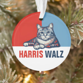 Ornamento Harris Walz 2024 Obviamente Blue Cat