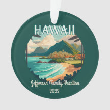 Hawaii Beach Family Vacage Retro