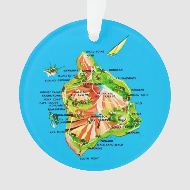 Ornamento Hawaii Map  (Frente)