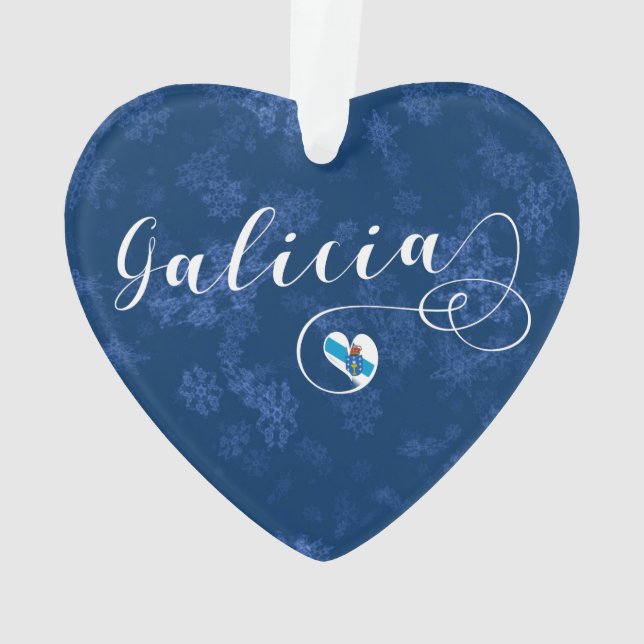 Ornamento Heart Galicia Flag, Galego, Galiza (Verso)
