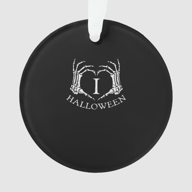 Ornamento Heart Halloween Skeleton Figurume Men Mulheres Ki (Frente)