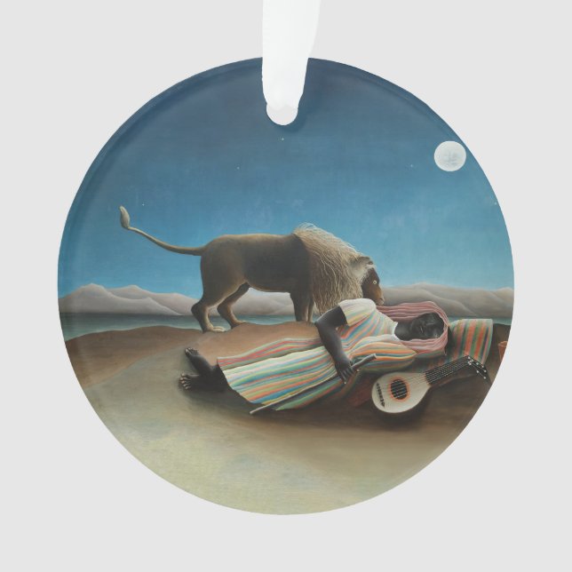 Ornamento Henri Rousseau Sleeping Gypsy Lion Painting (Frente)