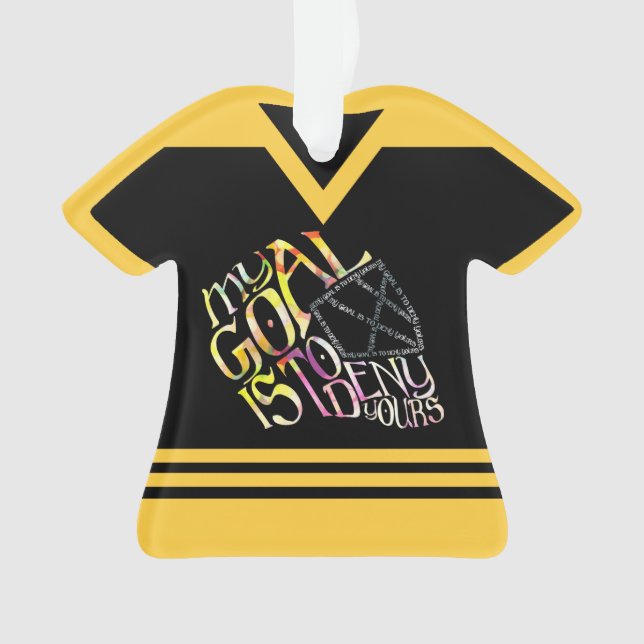 Ornamento Hockey Goalie Word Art Mask Personalizável Jersey (Frente)