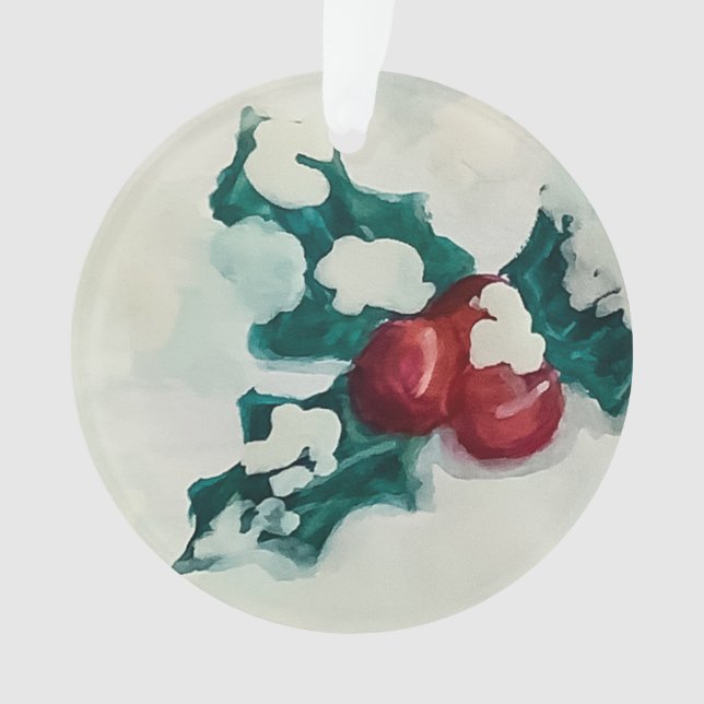 Ornamento Holly na neve (Frente)