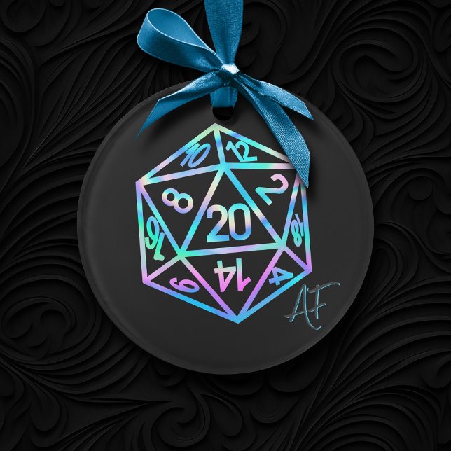 Ornamento Holograma D20 Crit AF | PnP Tabletop Gamer Dice (Criador carregado)