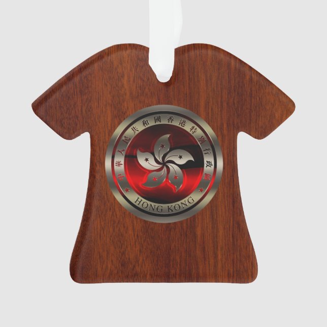 Ornamento Hong Kong Seal inlay sobre Mahogany Impressão (Frente)