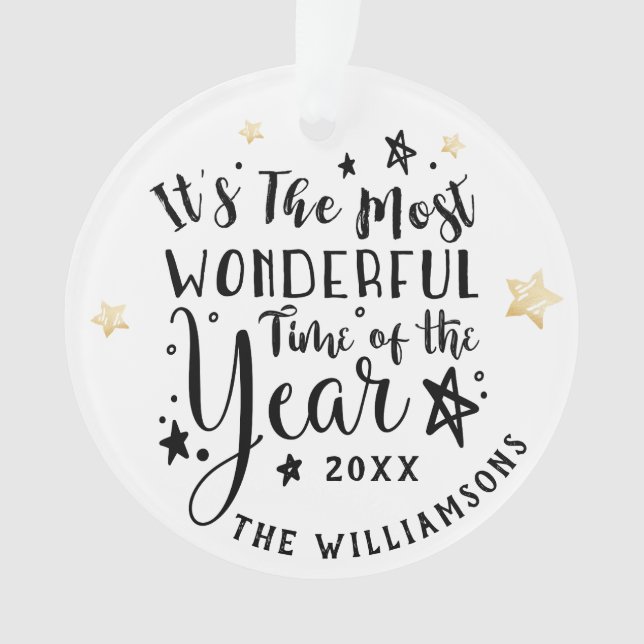 Ornamento Hora Mais Maravilhosa do Ano Moderno (Frente)