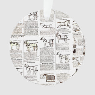 Ornamento Horse Antique Advertising Newpaper Art