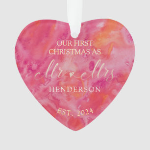 Ornamento Hot Color Primeiro Natal Sr. e Sra.
