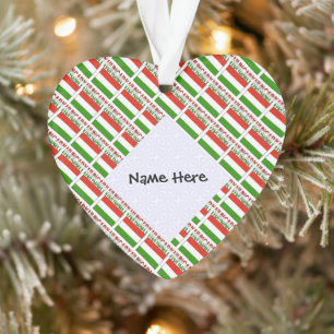 Ornamento Hungria e Bandeira Húngara Personalizada em Mosaic