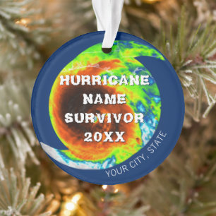 Ornamento HURRICANO SOBREVIVOR Personalizado Comemorativo