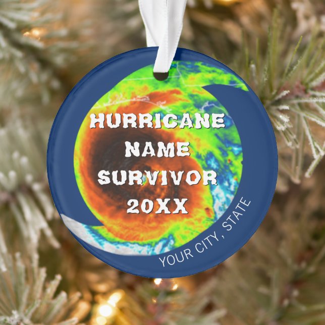 Ornamento HURRICANO SOBREVIVOR Personalizado Comemorativo (Árvore)