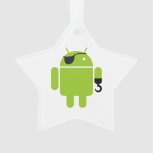Ornamento Ícone do Robô Android como um Pirata