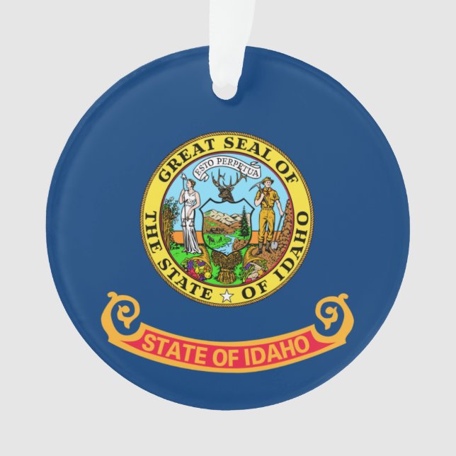 Ornamento Idaho Flag: Estado Gem, América Mountain West (Frente)
