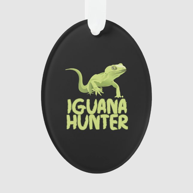 Ornamento Iguana Hunter - Funny Iguana Reptile Lizard Pet (Frente)