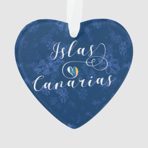 Ornamento Ilhas Canárias Flag Heart, Islas Canarias