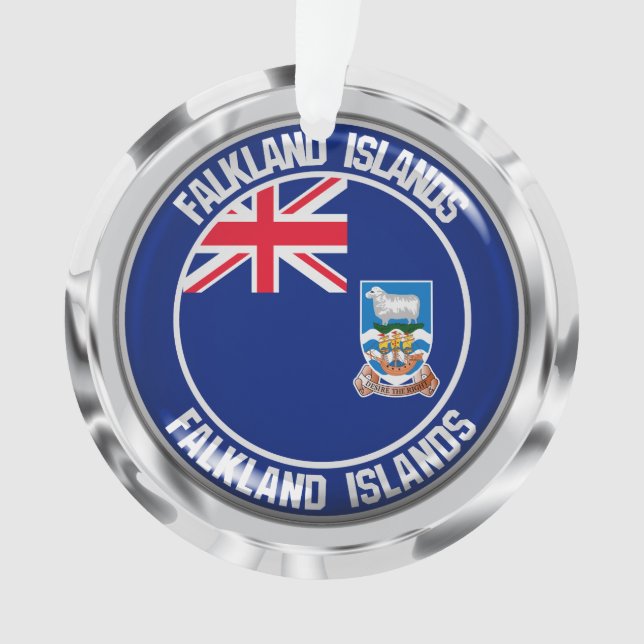 Ornamento Ilhas Falkland Round Emblem (Frente)