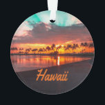 Ornamento Ilhas Havaianas de Praia do Havaí<br><div class="desc">Havaí Esta é uma linda foto das ilhas havaianas um pôr do sol perfeito para praia.  Se você vai de férias ou esteve de férias e precisa de uma memória,  isso é perfeito.  Ou uma forma excelente de surpreender alguém que você comprou alguns ingressos</div>