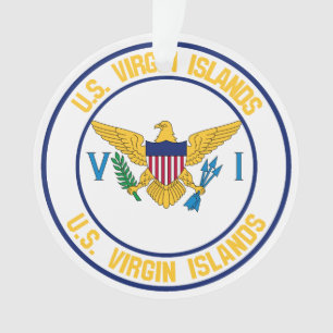 Ornamento Ilhas Virgens dos Estados Unidos - Emblem redonda