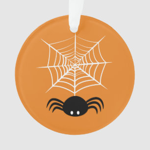Ornamento Ilustração Assustadora de Aranha de Halloween