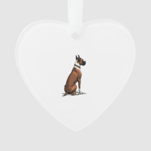Ornamento Ilustração de Boxer Vintage por trás Marrom B