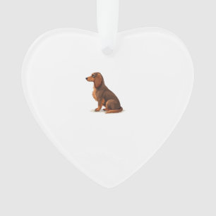 Ornamento Ilustração de cachorro vista traseira de Dachshund