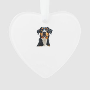 Ornamento Ilustração de retrato de cachorro colorido retrô V