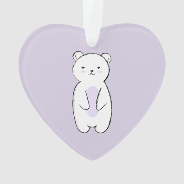 Ornamento Ilustração do Urso Polar Bonito (Verso)