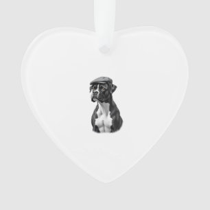 Ornamento Ilustração Gráfica Monocromática de Boxer Antigo c
