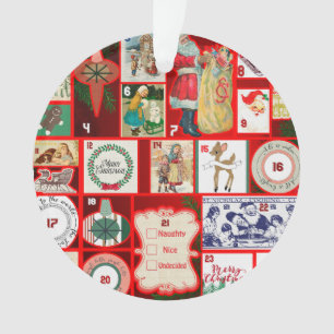 Ornamento Ilustração Quadrada do Bloco de Natal Adventício A